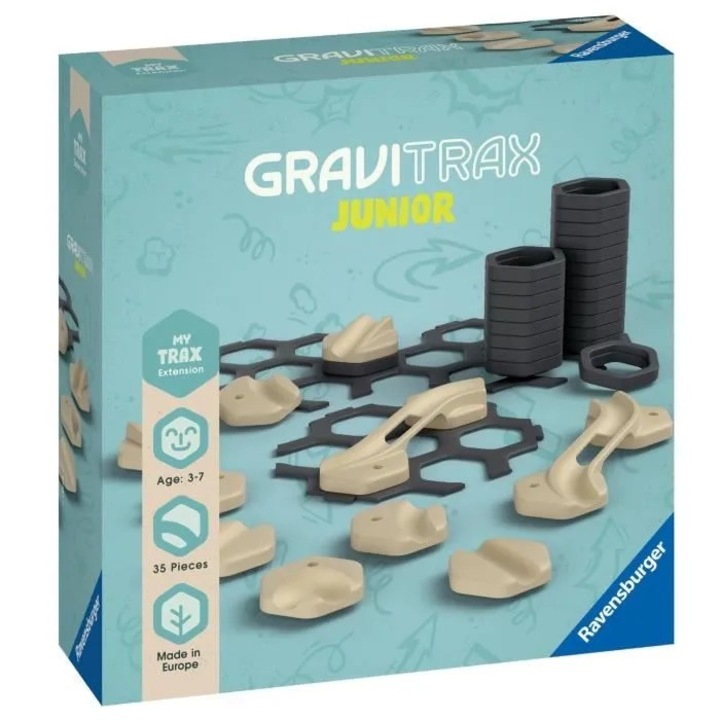 Ravensburger GraviTrax JUNIOR Trax golyópálya kiegészítő építőkészlet, 35 db, +3 éves gyerekeknek