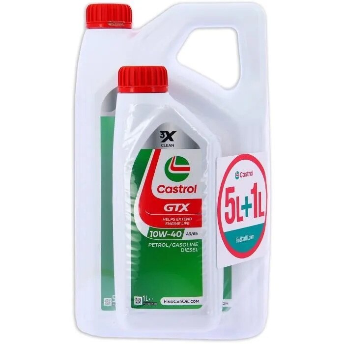 Ulei motor Castrol GTX 10W-40 A3/B4, set 5L+1L - eMAG.ro