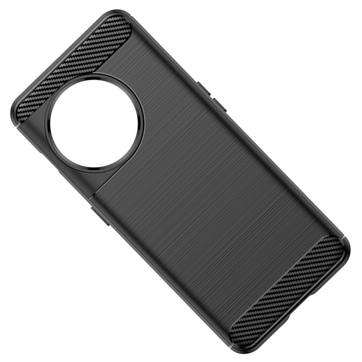 Карбонов калъф за OnePlus 11, силиконов, устойчив на изпускане, минималистичен, пасващ на тялото, дизайн на влакна, оптимизация против удар, дълготраен калъф, издръжлив, гъвкав, черен