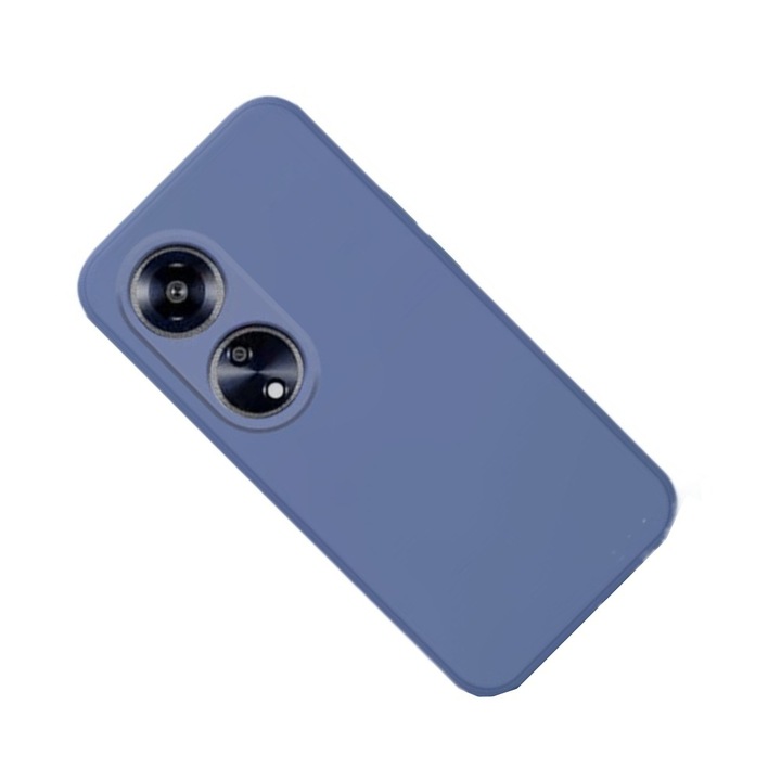 Премиум силиконов калъф, съвместим с OPPO A98 5G, устойчив на изпускане, течен, пълен, мек и издръжлив, 1,2 мм тънък, микрофибър отвътре, противоударен, удароустойчив, повдигнати ръбове за защита на екрана, тъмно син