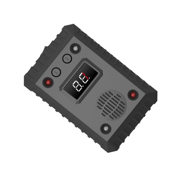 Rágcsáló elleni eszköz, Auto, Kettős ultrahangos technológia, Autómotor, 12V/5V, LED, Egérölő, Patkány elleni, autómotorokhoz és garázsokhoz, Villogó lámpák, Fekete