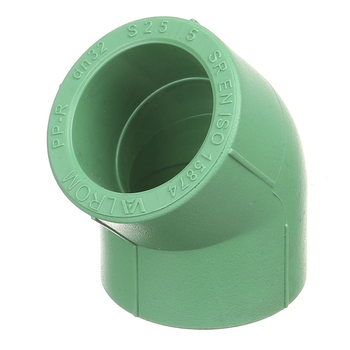 Cot teava PPR, 45 grade, Ø 32 mm, PN25, verde 10 bucati