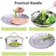 Cos expandabil, Axroad Mall, Design pliabil, Cu un maner retractabil din plastic, Rezistent la zgarieturi si la coroziune, Pentru paste si pentru gatit legume la aburi, Otel inoxidabil, Verde/Argintiu