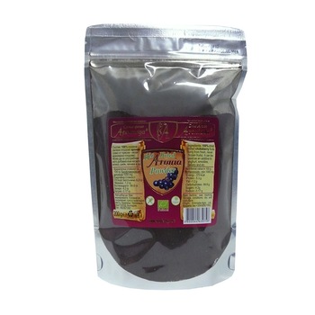 Pulbere organica din fructe proaspete de Aronia, continut 100% fruct de Aronia, uscata natural, punga 200 gr Pulbere organica din fructe proaspete de Aronia, continut 100% fruct de Aronia, uscata natural, punga 200 gr