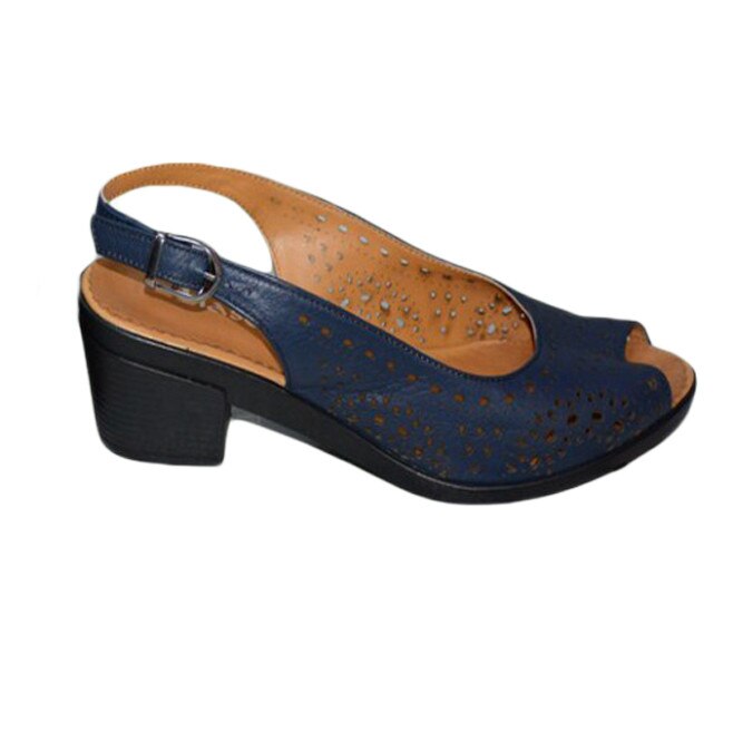 Sandale clasice,D&J Exclusive,piele naturala, Albastru marin