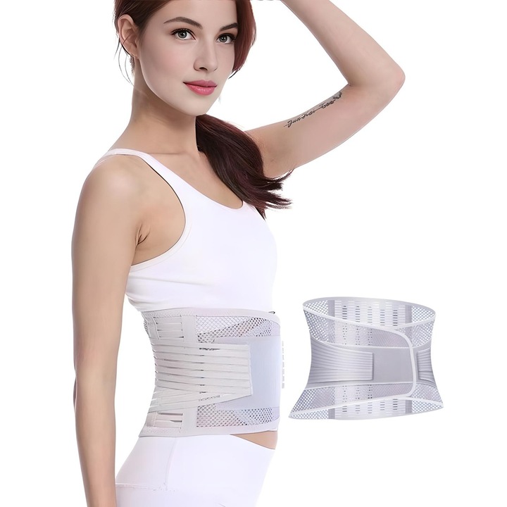 Centura de suport lombar, suport ortopedic, gri, nylon, M