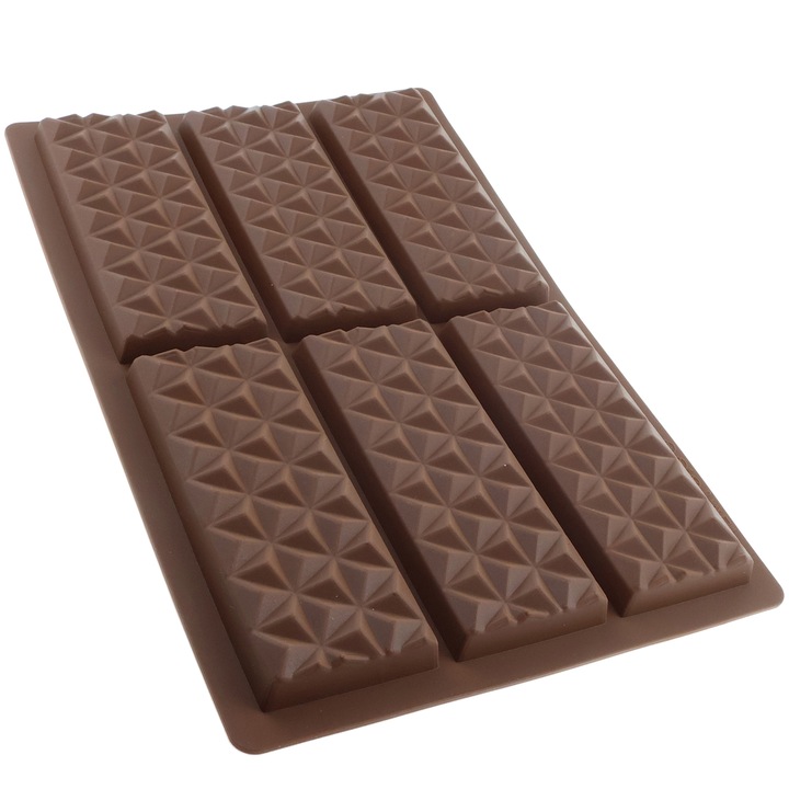 Forma prajituri Enforose, 6 sloturi, silicon, rezistent la temperaturi -40°C la 230°C, 25.5x17x1.3cm