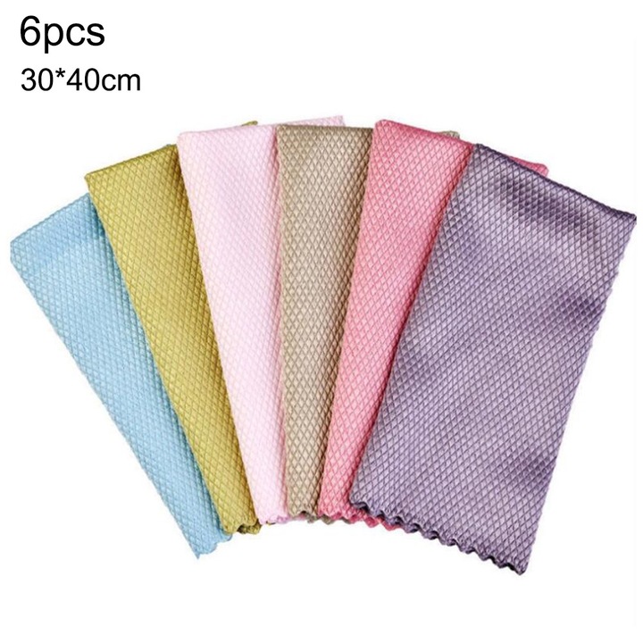 Set 6 lavete Cozevdnt, poliester/nylon, 30x40cm, multicolor