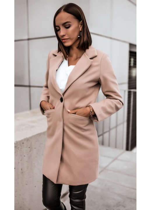 Palton Stofa pentru Femei, Fashion, Captusit, Maro