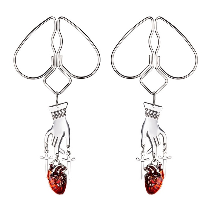 Clema mamelon, rosu, metal, 27,7g