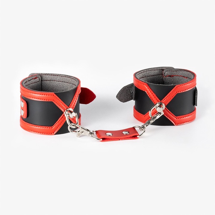 Catuse negre, piele ecologica / metal, usoare, ajustabile, 100g