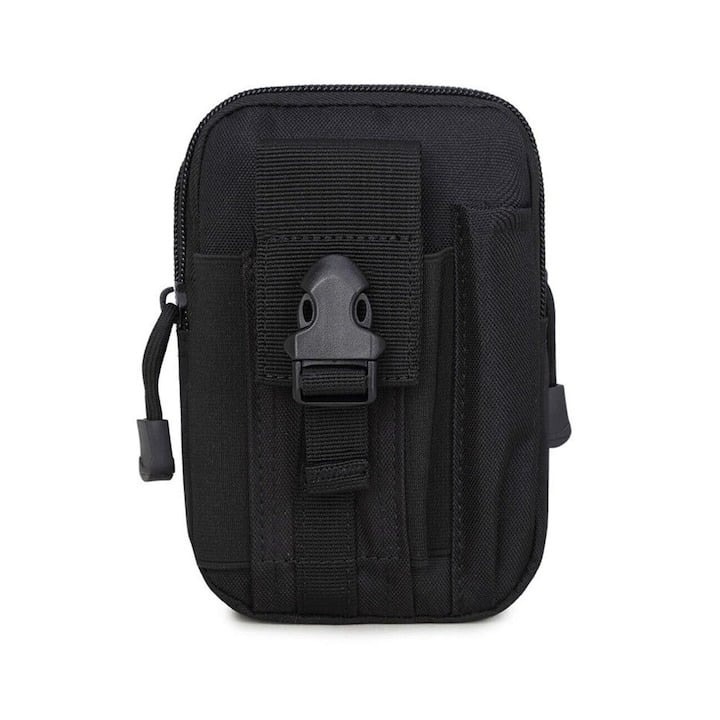 Тактическа чанта, Dactylion, военна многофункционална за къмпинг, туризъм, риболов, 18 x 13 x 6 см, Черен