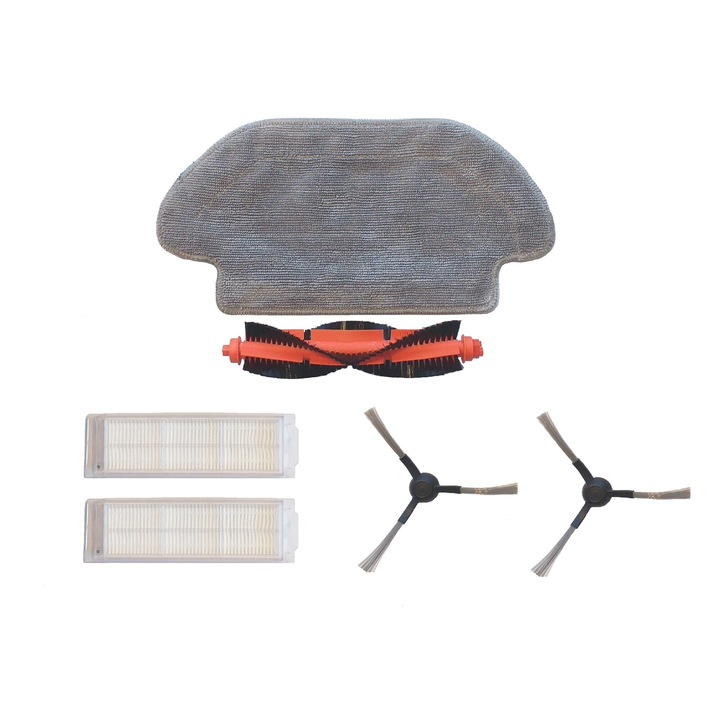 Комплект аксесоари за прахосмукачка робот Xiaomi Viomi V2, V3, 1 x централна четка, 2 x странична четка, 2 x Hepa филтър, 1 x моп