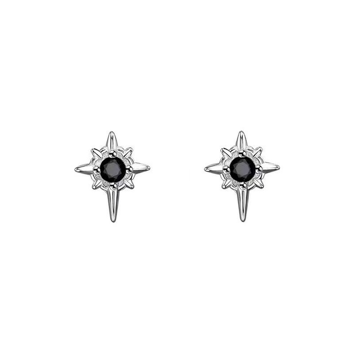 Cercei magnetici Polaris, design premium, fara piercing, negru, 1.2x1.5cm