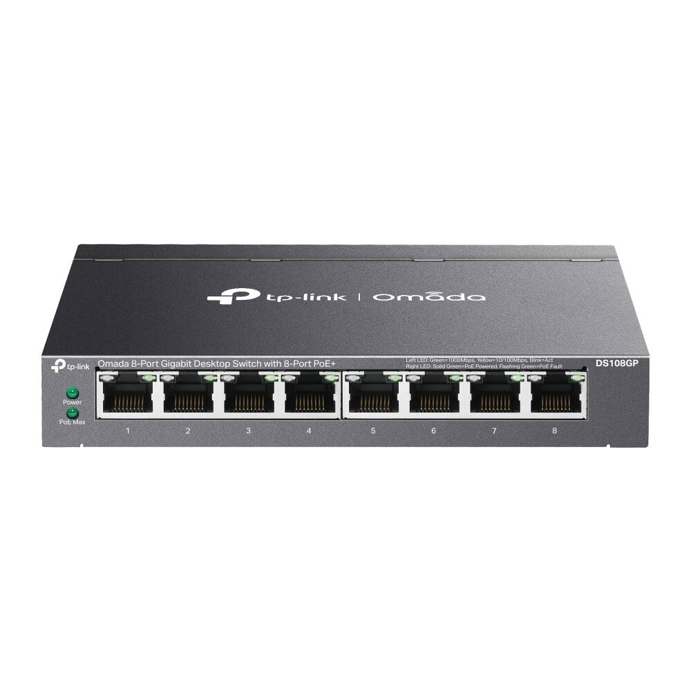 Switch TP-Link Omada DS108GP, 8 porturi, Gigabit, PoE+ - eMAG.ro