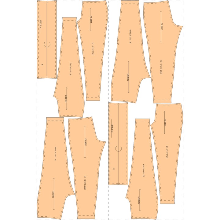Tipar Colanti dama, 9 marimi 34 - 50, hartie