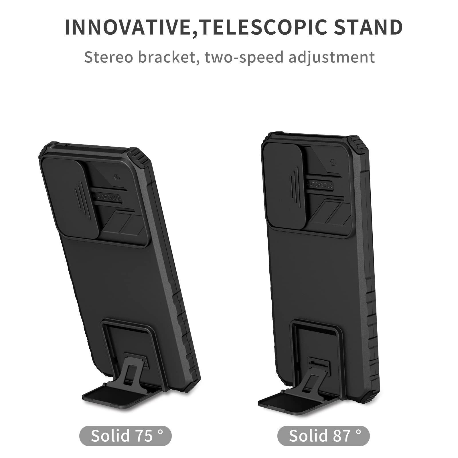 Husa telefon, pentru Samsung Galaxy S24 FE 5G Fereastra glisanta, suport inovator, Negru mat