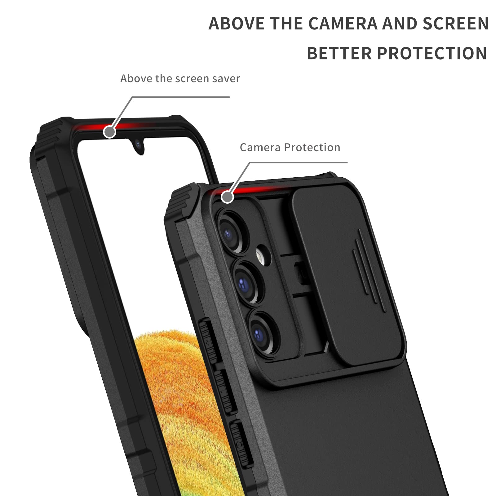 Husa telefon, pentru Samsung Galaxy S24 FE 5G Fereastra glisanta, suport inovator, Negru mat