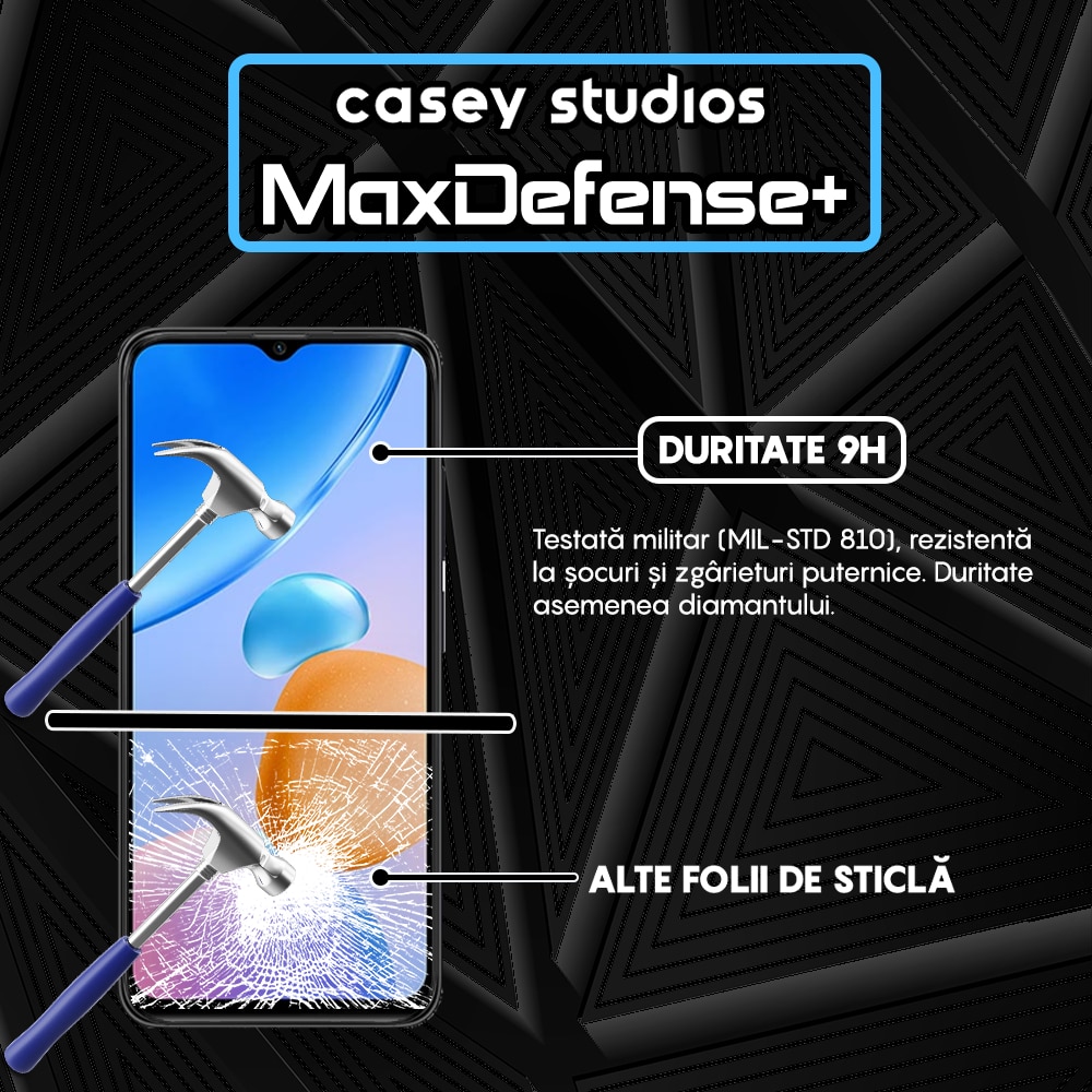 Folie Sticla CASEY STUDIOS™ compatibila cu Xiaomi Redmi 10 5G, Full Cover 3D, Full Glue, Ultra HD, Anti Zgarieturi, Anti Amprente, Anti Socuri, Margini Negre