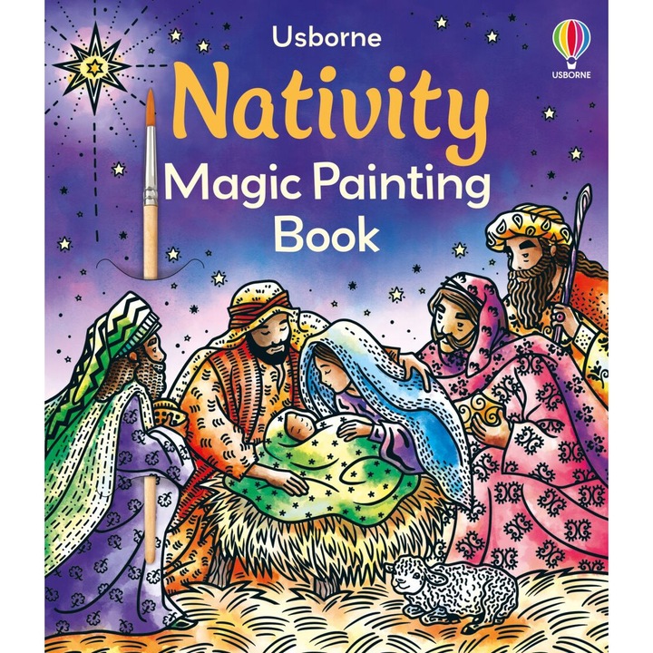 Carte pentru copii, Usborne, Nativity Magic Painting Book, 5+ ani