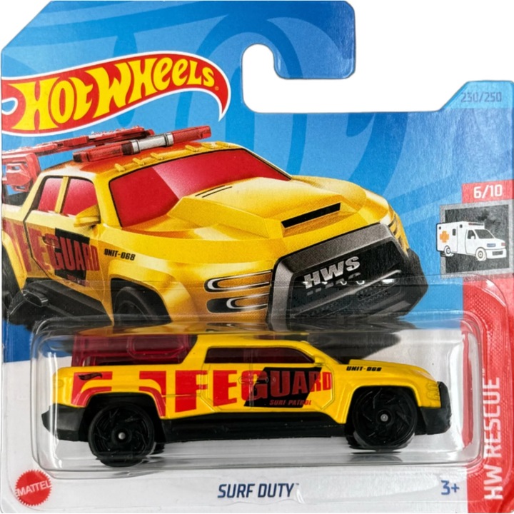 Hot Wheels fémautó, Surf Duty, Collection 2023, 1:64, sárga