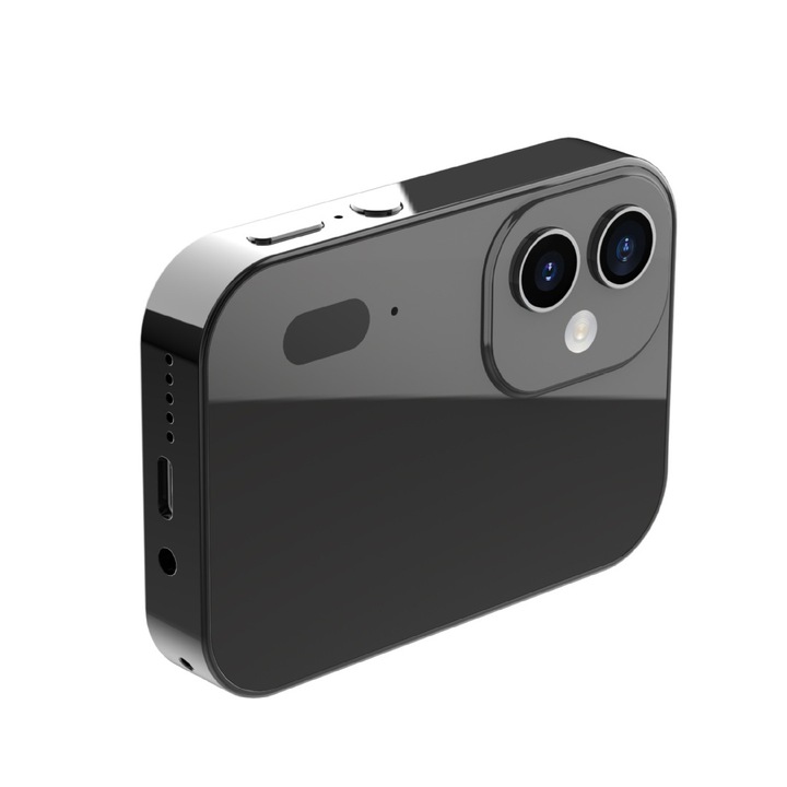 Digitális fényképezőgép érintőképernyővel, 64 megapixeles, 3 hüvelykes kerek érintőképernyő, támogatja a zenelejátszást, felvételt, többfunkciós, 3600 mAh, fekete
