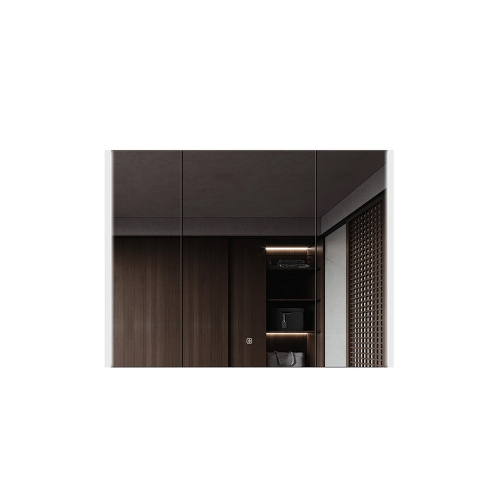 Dulap TRENDY’S, cu oglinda de baie moderna, cu senzor touch, LED, trei usi si spatii de depozitare – 1000x130x750 mm