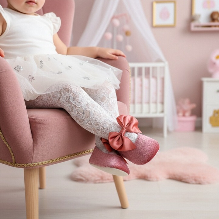 Botosei cu funda pentru fete, primii pasi, 43064-H97, roz, 11 EU