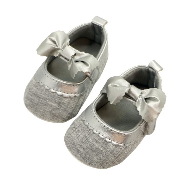 Botosei cu funda pentru fete, primii pasi, 43064-H148, argintiu, 11 EU