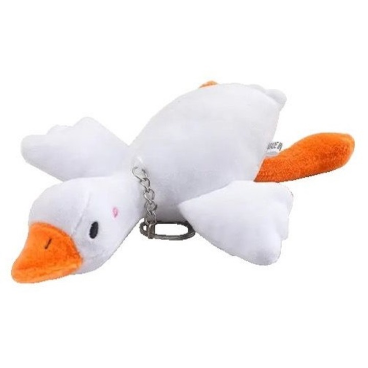 Jucarie de plus breloc Stone®, Gasca, 16 cm, alb