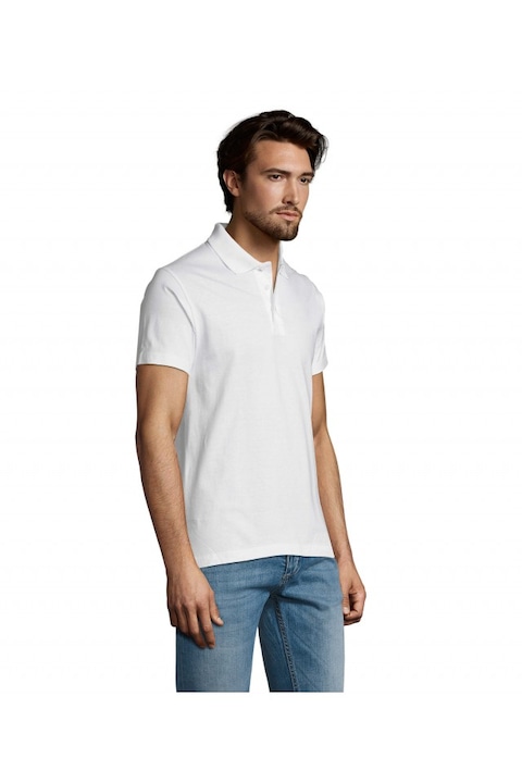 Férfi galléros póló, SOL's -SO11377, Fehér, Fehér