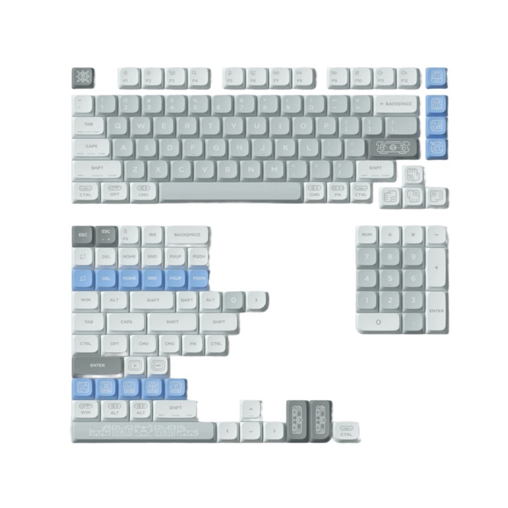 Комплект бутони за клавиатура NuPhy Maya Imprint nSA Dye-sub PBT, съвместими с клавиатури Air60 V2, Air75 V2, Air96 V2