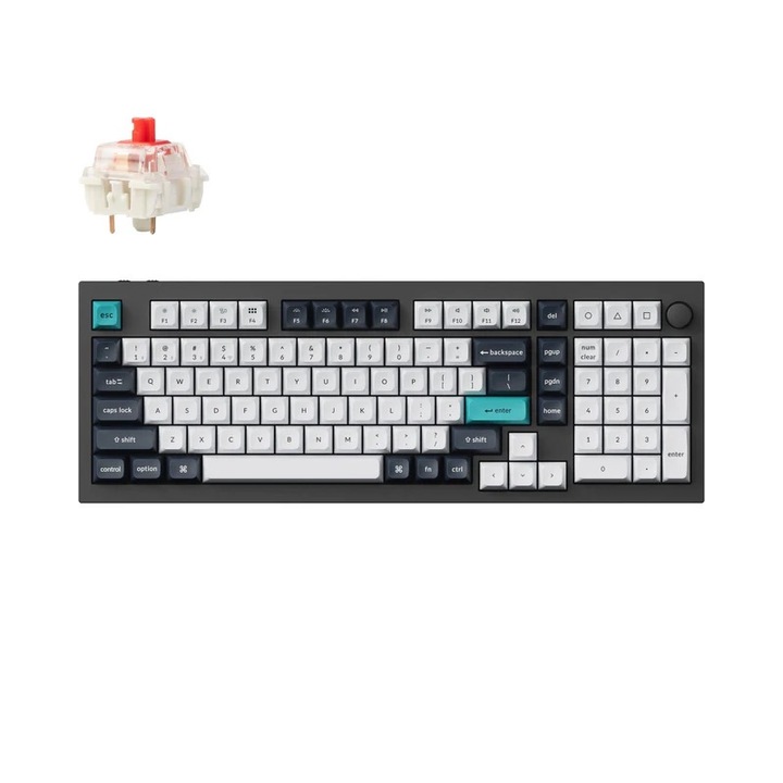 Безжична механична клавиатура Keychron Q5 Max QMK/VIA, Hot-Swappable, 2.4GHz, Bluetooth 5.1, USB-C, Gateron Jupiter Red, черна