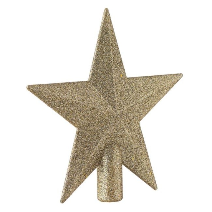 Nyland® Fir csúcsdísz, csillag, bézs, pezsgő, Glitter, 19cm