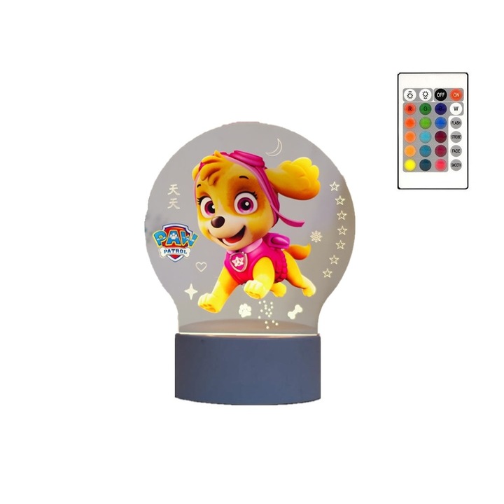 LED éjszakai fény, Skye, 16 szín, távirányítóval, környezeti világítással, USB tápegységgel vagy 3 AA elemmel