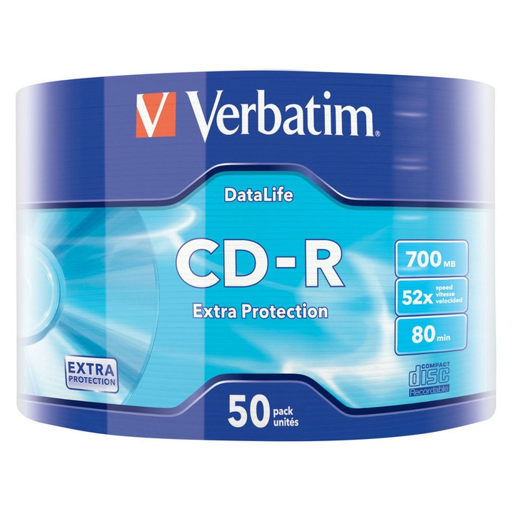 CD-R Verbatim Shrink,52X, 700MB, 50 buc