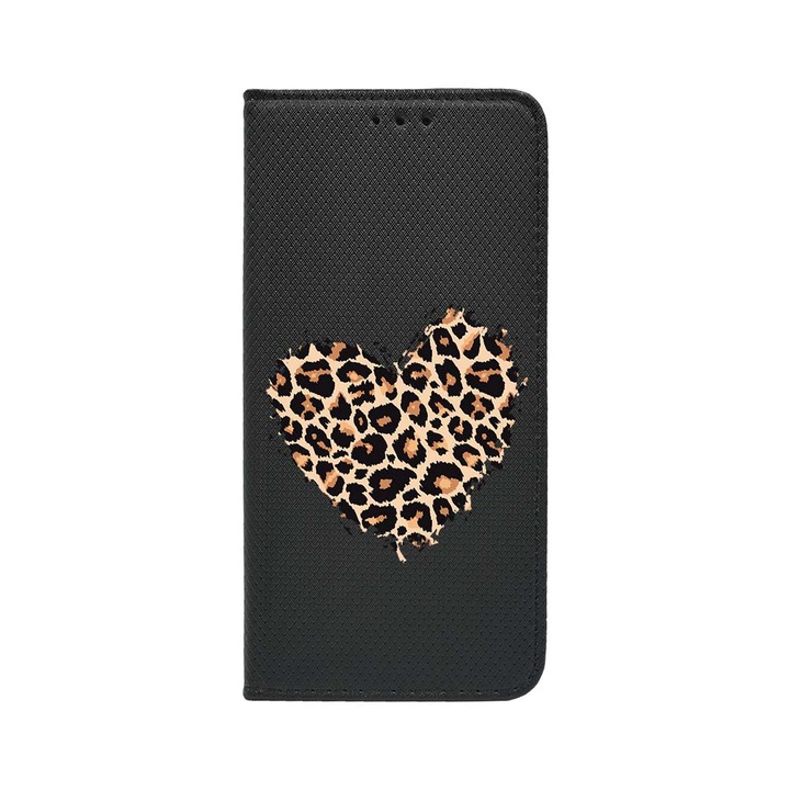 Husa pentru Honor Magic6 Pro, BestCase® Husa Tip Carte, Leopard Heart, Protectie completa ecran si spate, Buzunar card, FLB 761