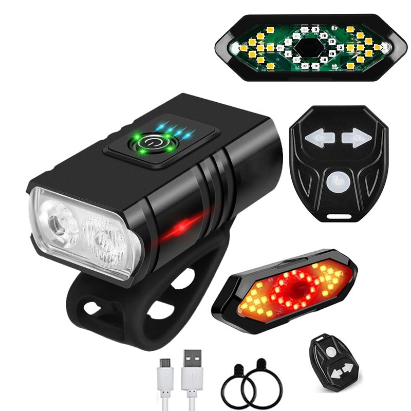 Set Semnalizator Bicicleta, Rqiurpn, far 1000 Lumen si 2 lumina