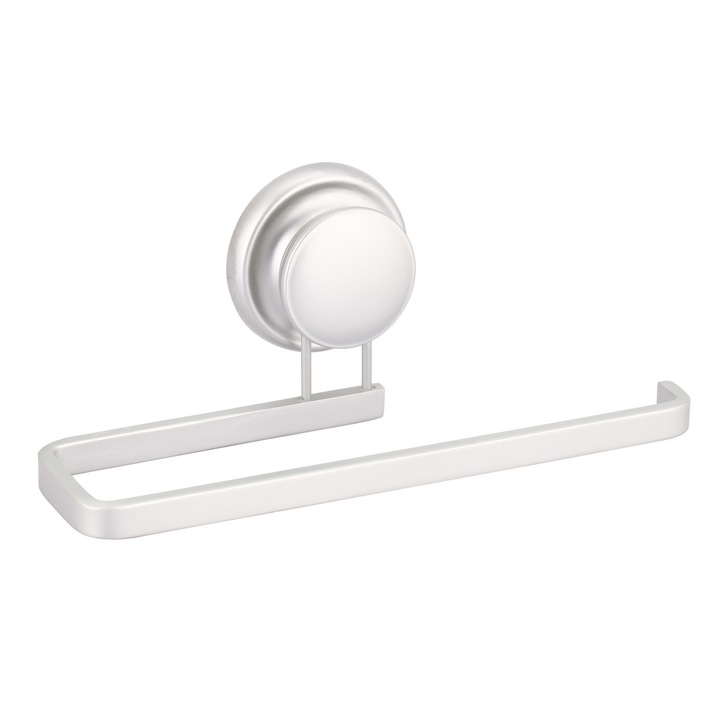 Suport pentru prosop baie, tip bara din aluminiu, 24.5 x 8 x 10 cm, cu prindere pe mega ventuza