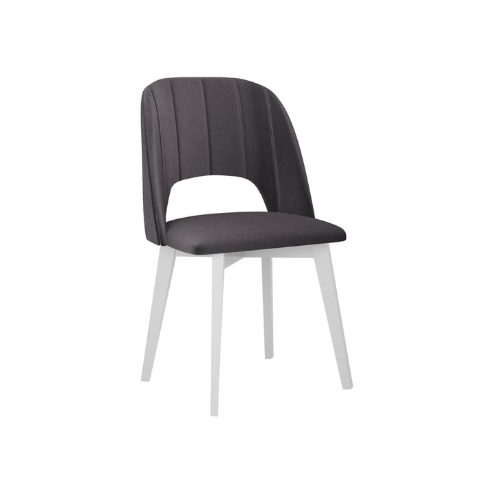 Scaun tapitat Nawki IV matlasare simpla, MIRJAN24, alb + antracit, 48x83x54 cm