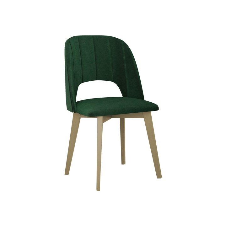 Scaun tapitat Nawki IV matlasare simpla, MIRJAN24, sonoma + verde, 48x83x54 cm