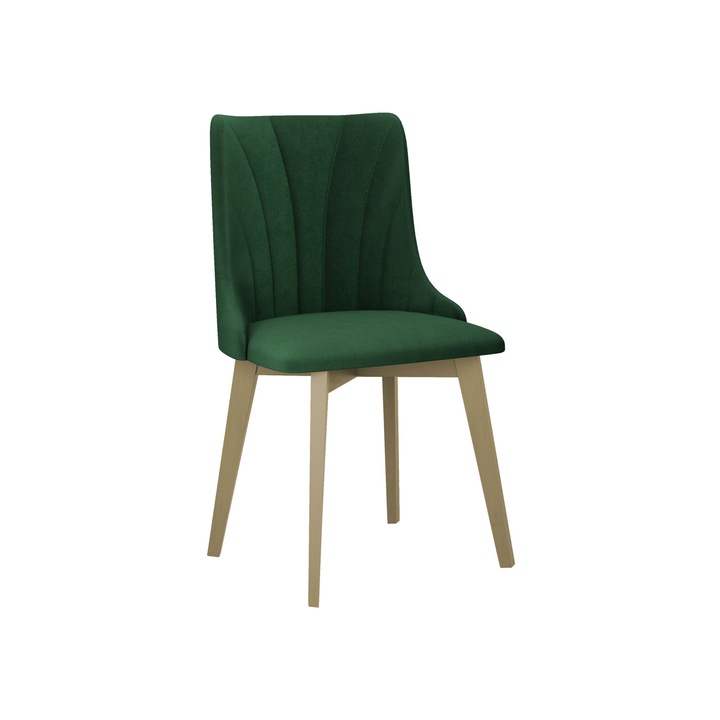 Scaun tapitat Nawki V matlasare scoica, MIRJAN24, sonoma + verde, 48x83x53 cm