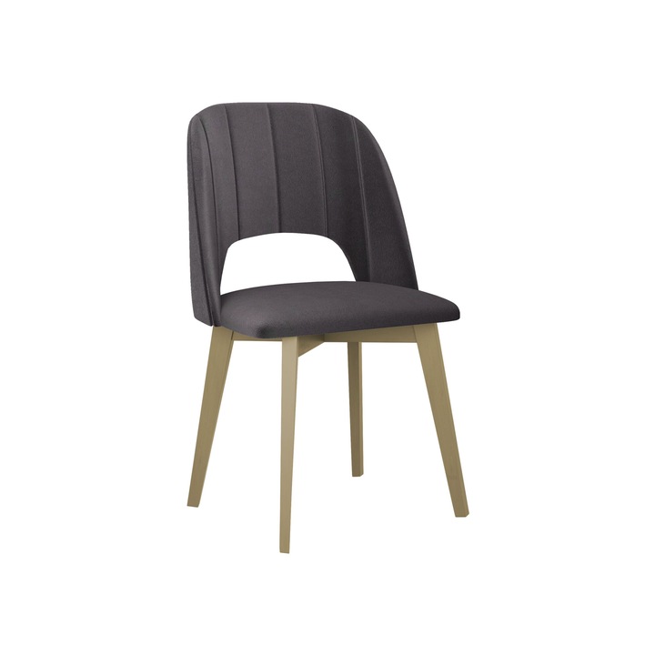 Scaun tapitat Nawki IV matlasare simpla, MIRJAN24, sonoma + antracit, 48x83x54 cm