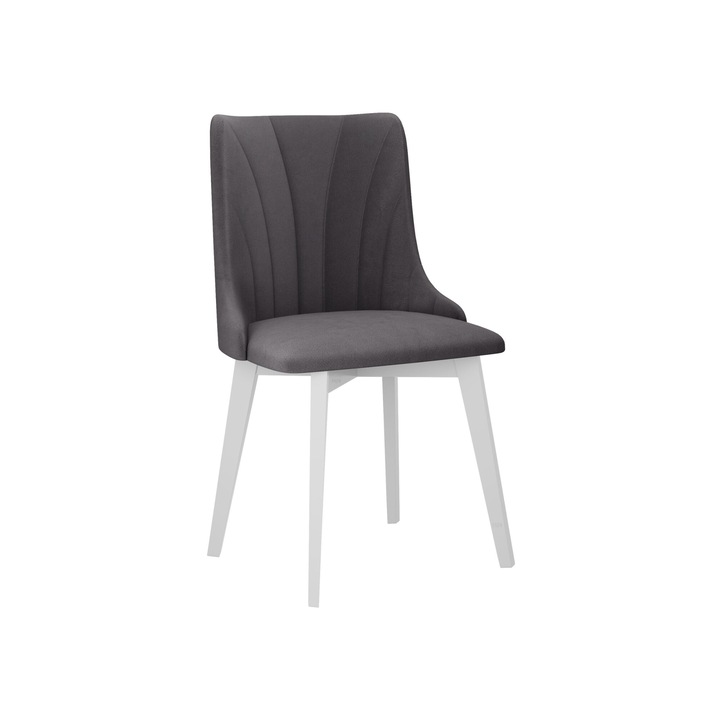 Scaun tapitat Nawki V matlasare scoica, MIRJAN24, alb + antracit, 48x83x53 cm