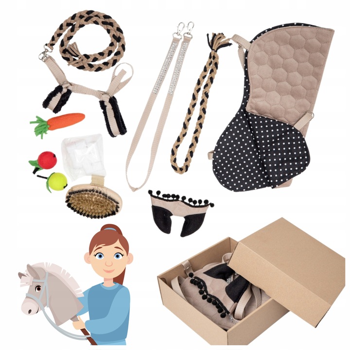Set accesorii Hobby Horse A4, 11 elemente, bej, textil