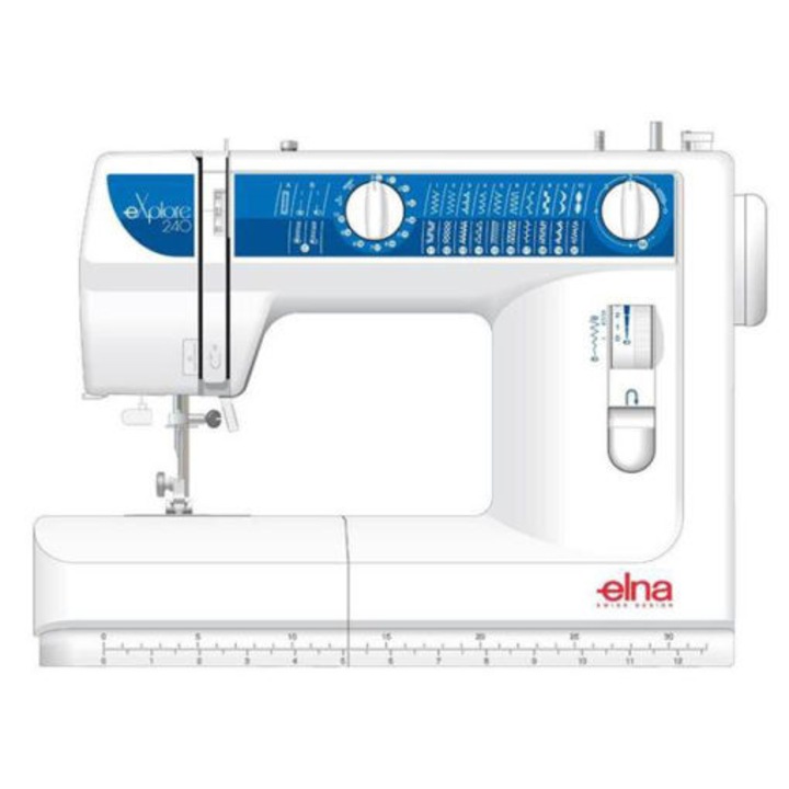 Elna Explore 240 Varrógép, Elektromechanikus 24 öltés, Gomblyuk, vastag anyagokhoz