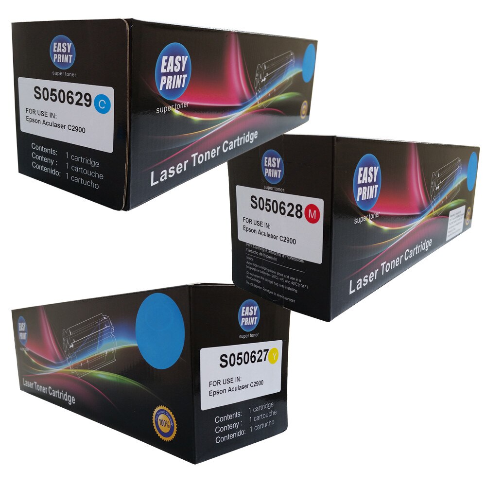 Set tonere EASY PRINT Cyan/Magenta/Galben, 3x 2500 pag, compatibil C13S050627/C13S050628/C13S050629