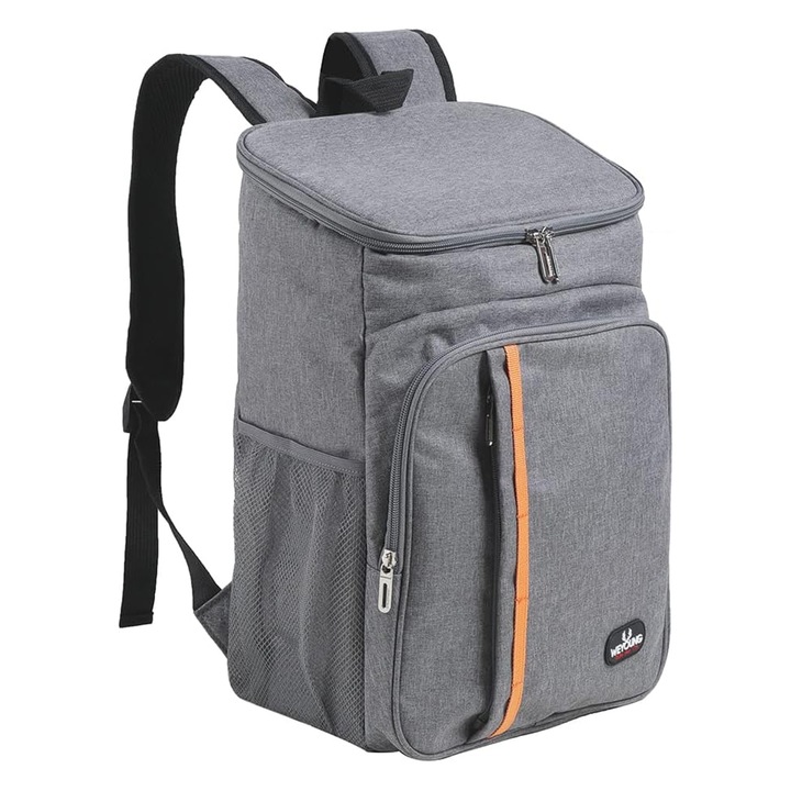 Изолирана раница за пикник, Axroad Mall, 23 л, водоустойчива, голям капацитет, добра топлоизолация, плаж, къмпинг, туризъм, работа, обяд, пътуване за мъже и жени, 42x29x19 см, сив