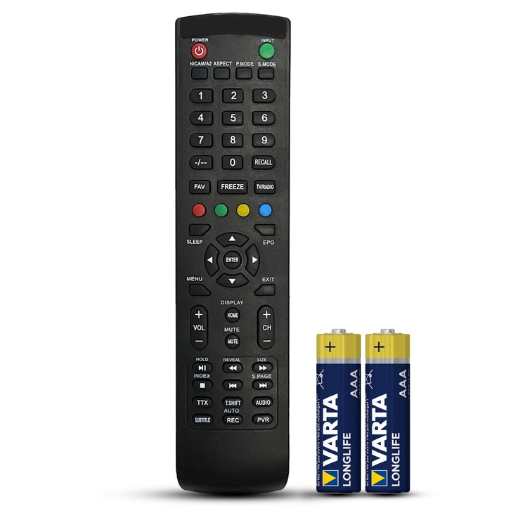 Telecomanda compatibila Utok, U22-U24-U28-U32-U40, TEMIX®, neagra, baterii incluse