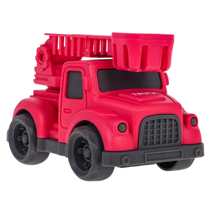 Vehicul de pompieri EKO, bioplastic, culori vii, 10x5,5x6cm, set complet